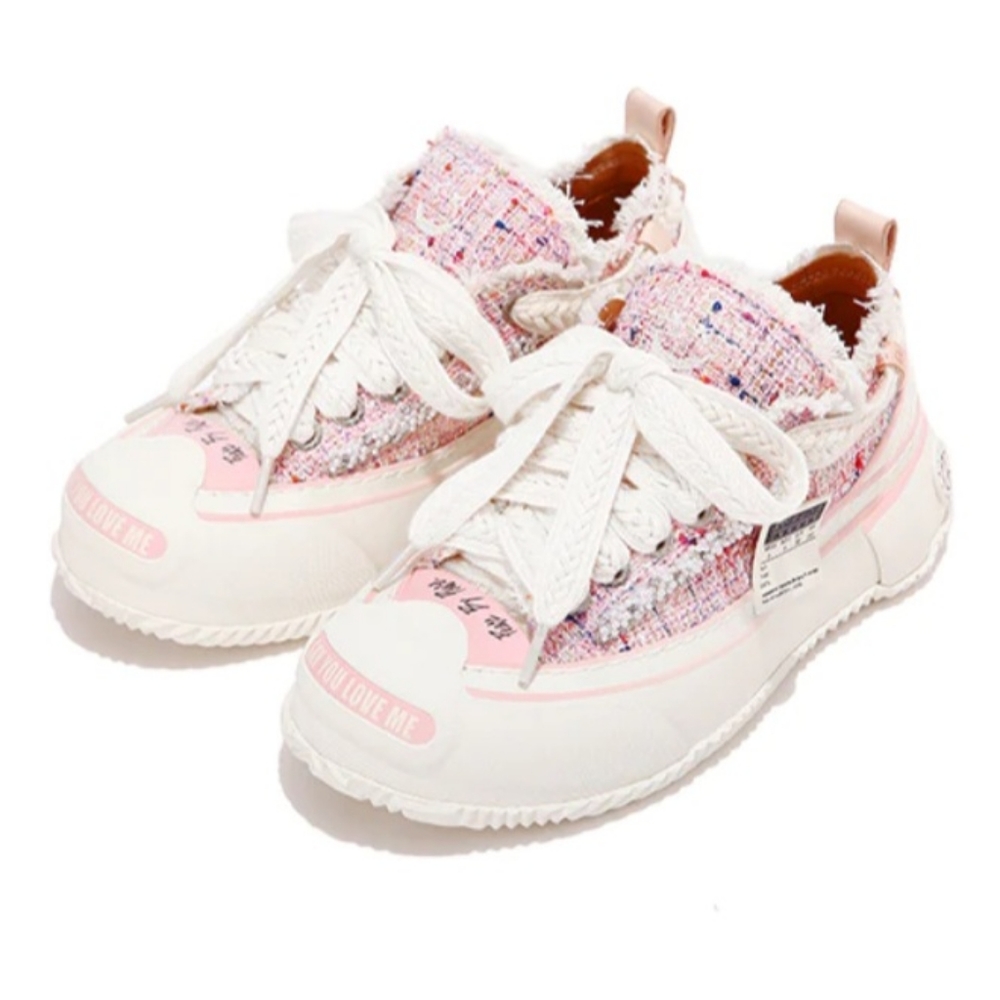 XVessel Pink Tweed Sneakers
